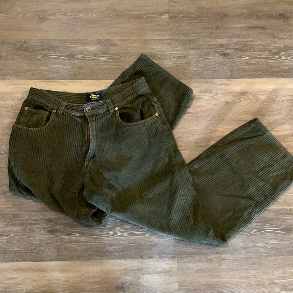 Corduroy green pants